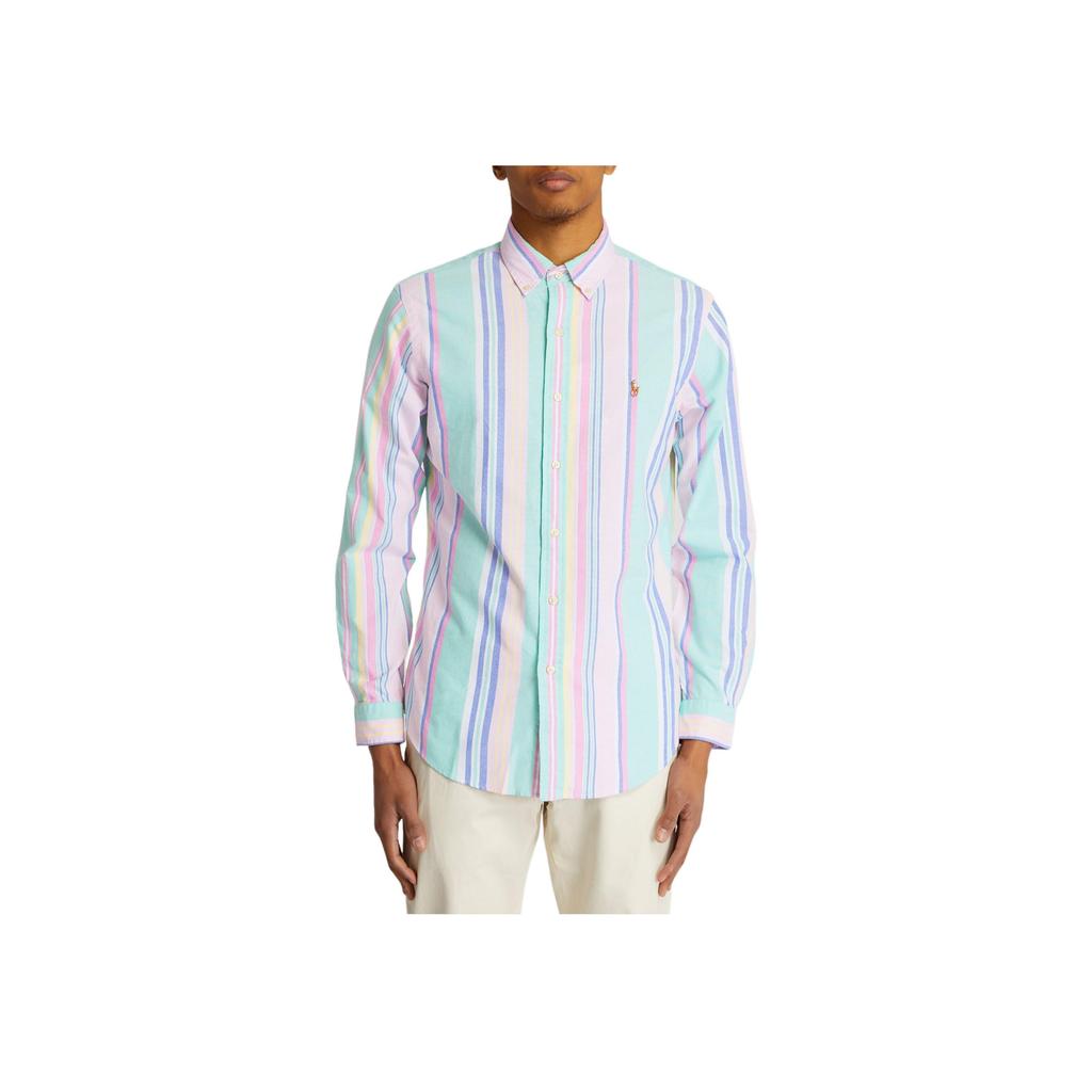 Polo Ralph Lauren SS24 Logo Embroidered Striped Long Sleeve Shirt Men Shirts Multicolor 710937406-001