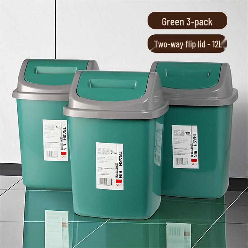 Large Capacity Flip Lid Trash Can for Restaurant, Kitchen, and Office