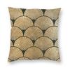 Art Deco Elegance Golden Fan Pillowcase Polyester Linen Velvet Printed Zip Decorative Pillow Case Room Cushion Cover