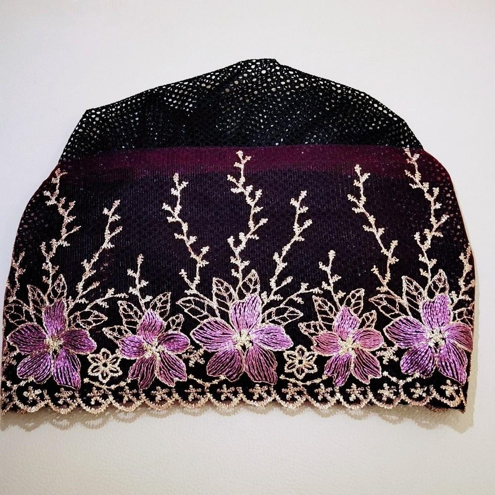 Soft Beauty Lace Curling Hat Breathable Elderly Beauty Cap Mesh Lace Pullover Cap All-match