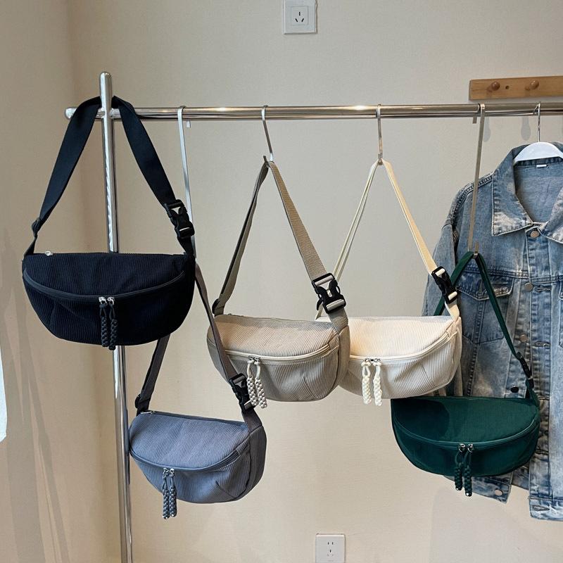 Corduroy Chest Bag Women's Underarm Bag Shoulder Bag Commuter Crossbody Bag