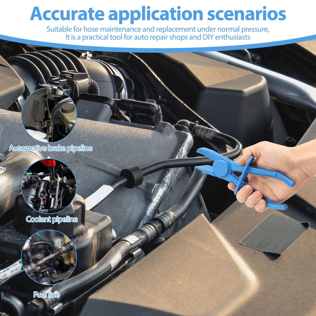 6er-Pack Nylon-Schlauchklemmenzangen-Set Präzise Kraftstoffleitungs-Klemmenzangen für Kfz-Flexible Schläuche Brems-, Kühlmittel- und Kraftstoffleitungen