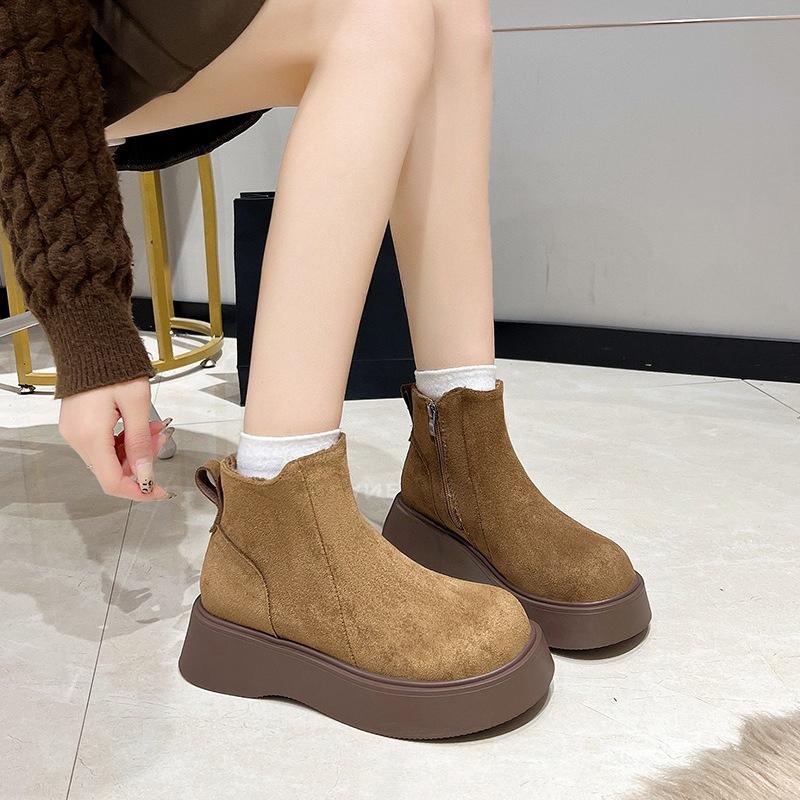 Dámské Velké Velikosti Měkká Podrážka Zvyšující Zimní Teplé Kožešinové Jedny Protiskluzové Sněhule Plyšová Podšívka Kotníkové Boty Venkovní Sportovní Bavlněné Boty
