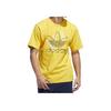 Adidas Originals Trefoil Art Logo Print Tee Men Tops Yellow DV3280