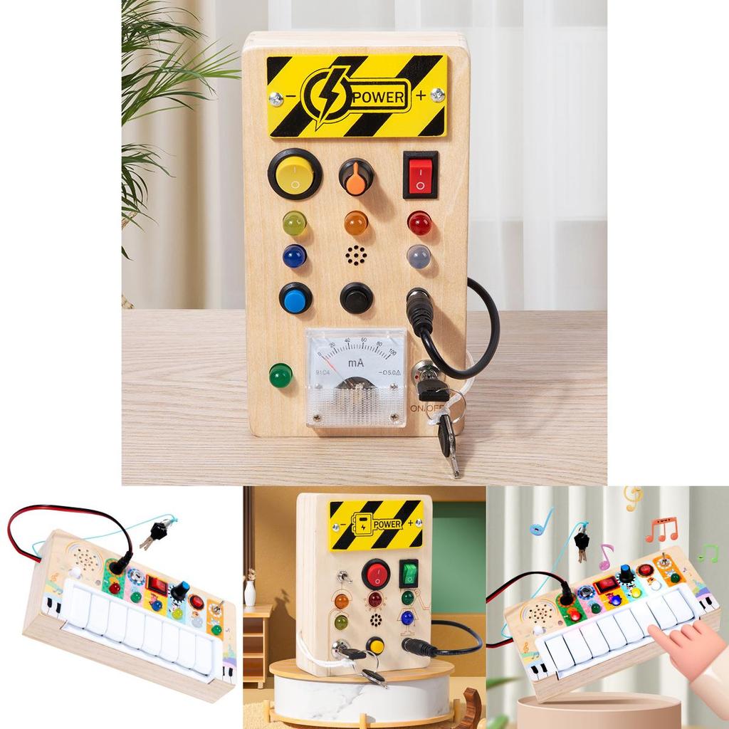 Wooden Circuit Board Toy With Led Lights For Early Education And Kids Learning