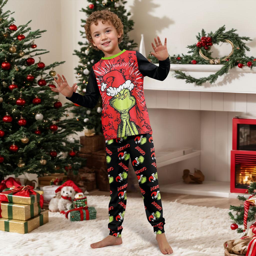 Druk Piżamy Słodki Zestaw Rodzinny, Ubrania Domowe, Zestaw Rodzinny Top z Długim Rękawem Spodnie