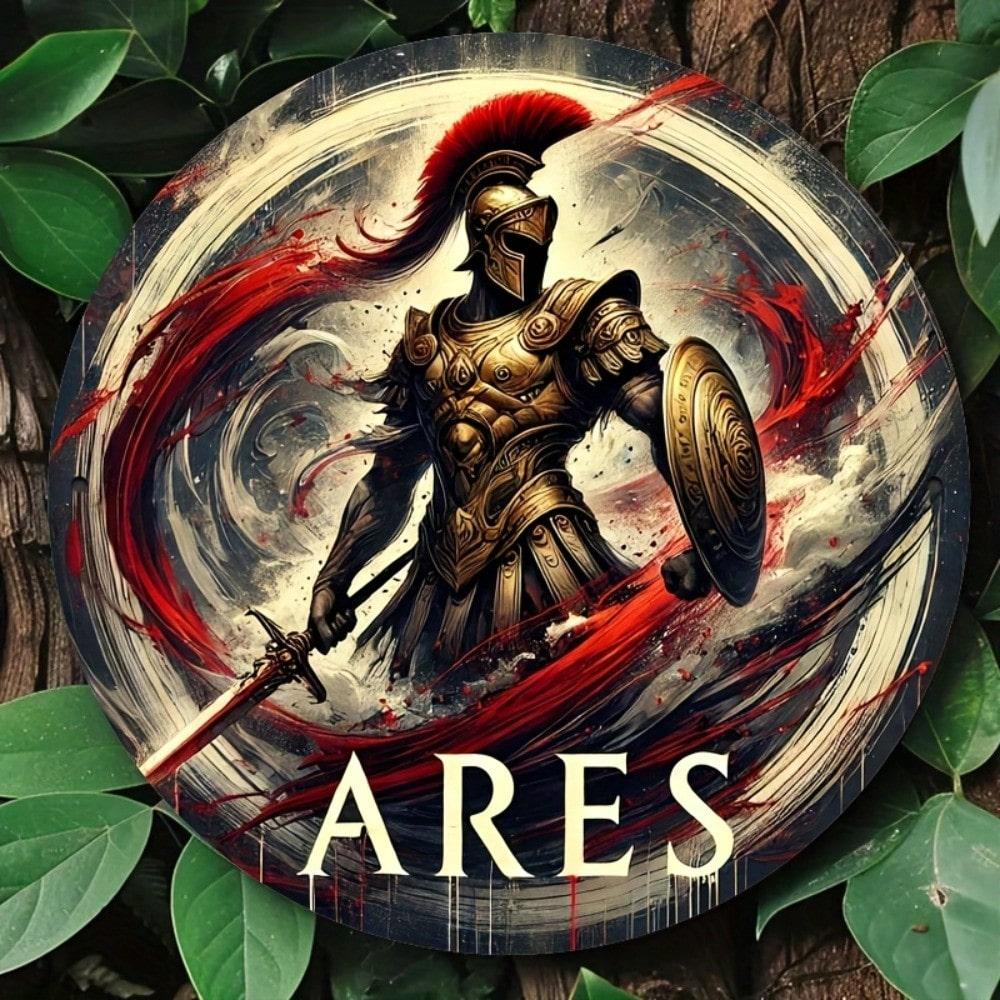 Металлический Декор Стены Греческий Бог Арес Эмблема Винтажная Алюминиевая Арт-Вывеска Для Дома Бара Офиса 20x20