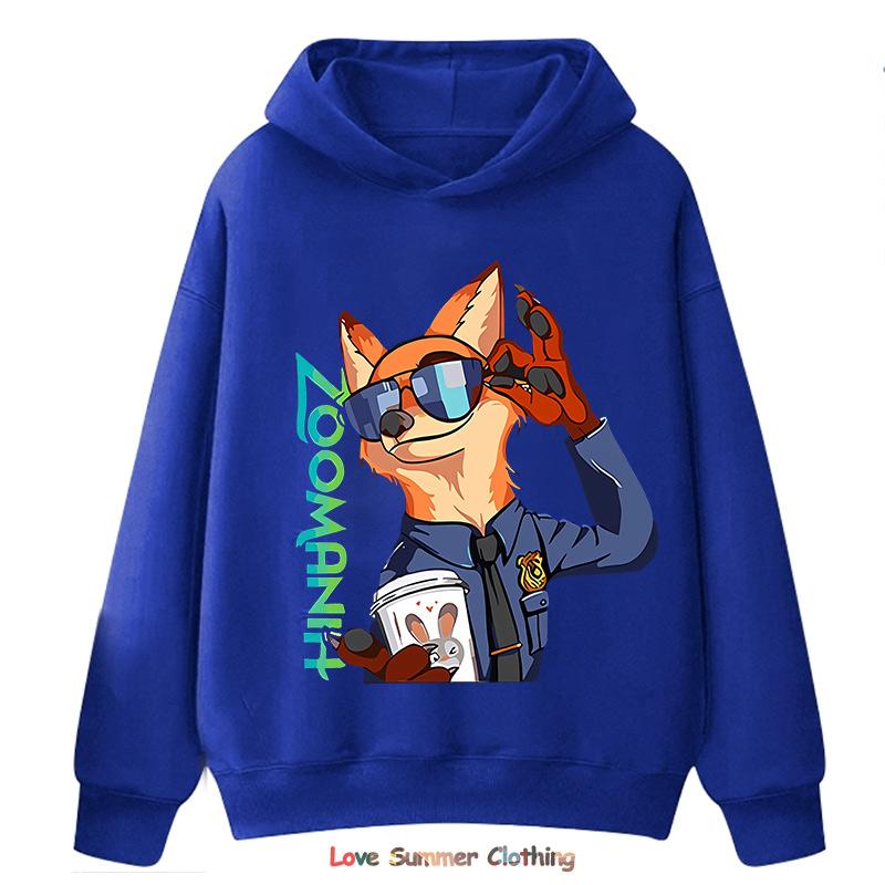 Nick Judy HD Print Kids Hoodie Zootopia Casual Unisex Pullover for Boys Girls 4-14 Years Winter Clothing Kid Hoodie Boys Sweatshirts
