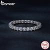 BAMOER Full Eternity Moissanite Ring Lab Diamond Engagement Band for Women 925 Sterling Silver Anniversary Fine Jewelry Gift