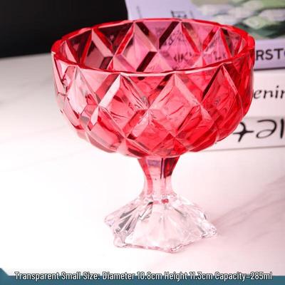 Flavinmci Light Luxury European Style Red Glass Fruit Bowl