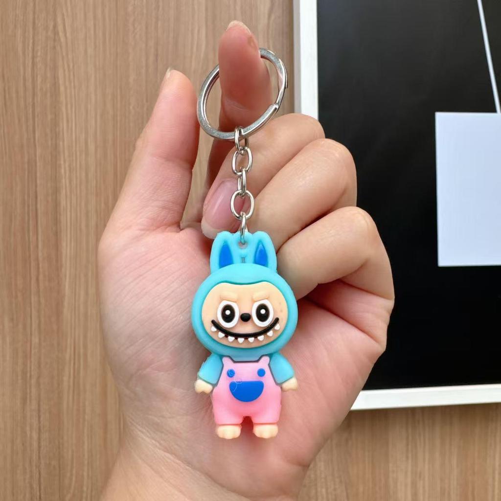 Cartoon Labubu Little Lamb 3D Doll Keychain - Cute Boy Schoolbag Ornament Gift