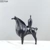 Abstract Art Horseman Statue Desk Decoration Minimalist Rider Figures Sculpture Resin Crafts Ornaments Room Aesthetic Decor