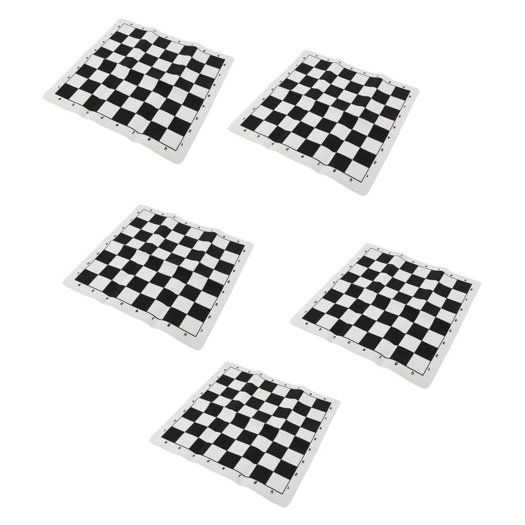 5 STÜCK Aufrollbare Schachbretter 13,8 Zoll PU-Leder Aufrollbares Schachbrett Tragbare Internationale Schachmatte