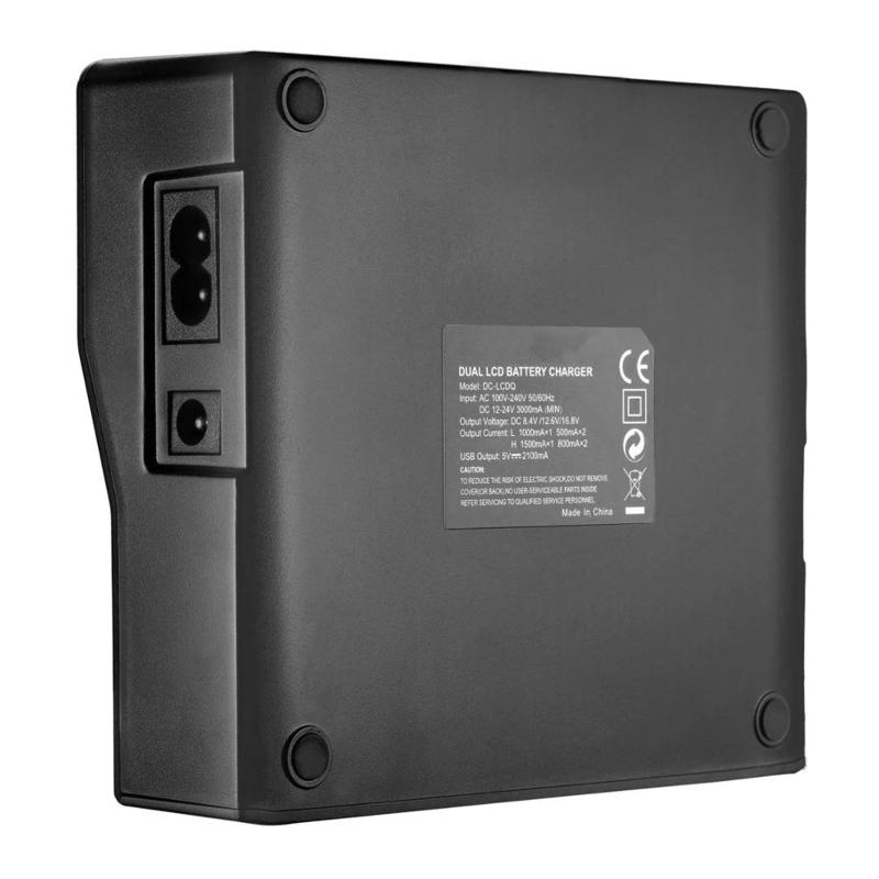 EU Plug LCD Display USB Dual Battery Charger for LP-E19 LP-E4N LP-E4 EOSR3 1DX MarkII1DX2 1DX3 Camera