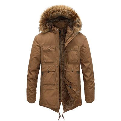 New Winter Jacket Men Thicken Casual Outwear Jackets Fashion Men's Fur Collar Windproof Parkas Velvet Warm Hooded Coat