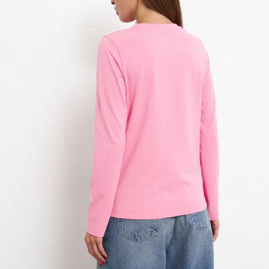 GMXIA Baumwoll-T-Shirt Frühling Damenmode Rest Vielseitiger Pendlerpullover Rundhals Langarm-T-Shirt