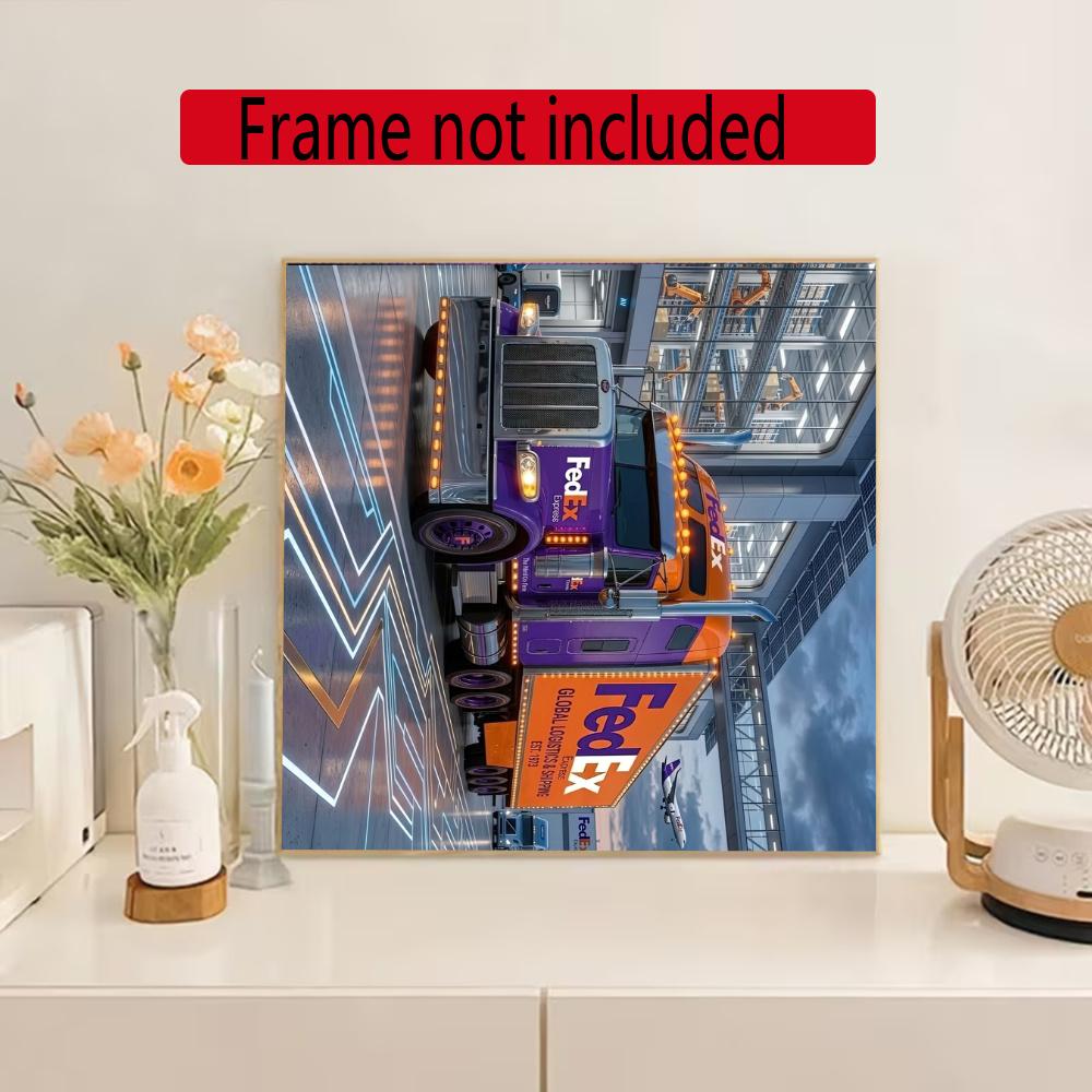 Kenworth 5D Diy Diamond Painting Round Diamond Diy Frameless Holiday Artwork Suitable For Home Office Wall Decoration