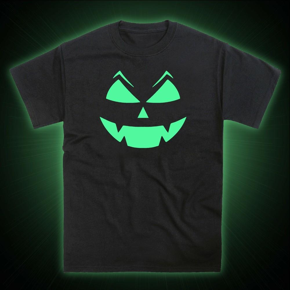Halloween Pumpkin Face Scary Glow in the Dark Tshirt