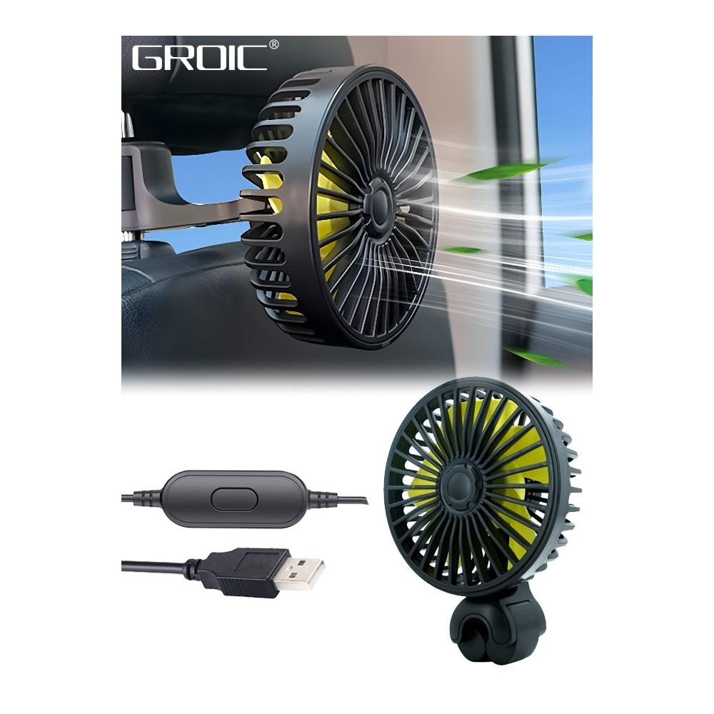 

Car Fan USB Powered Automobile Cooling Fan for Car Backseat Baby 3 Speed Strong Wind Rear Seat Air Circulation Fan Back Seat SUV RV Baby Stroller Veh