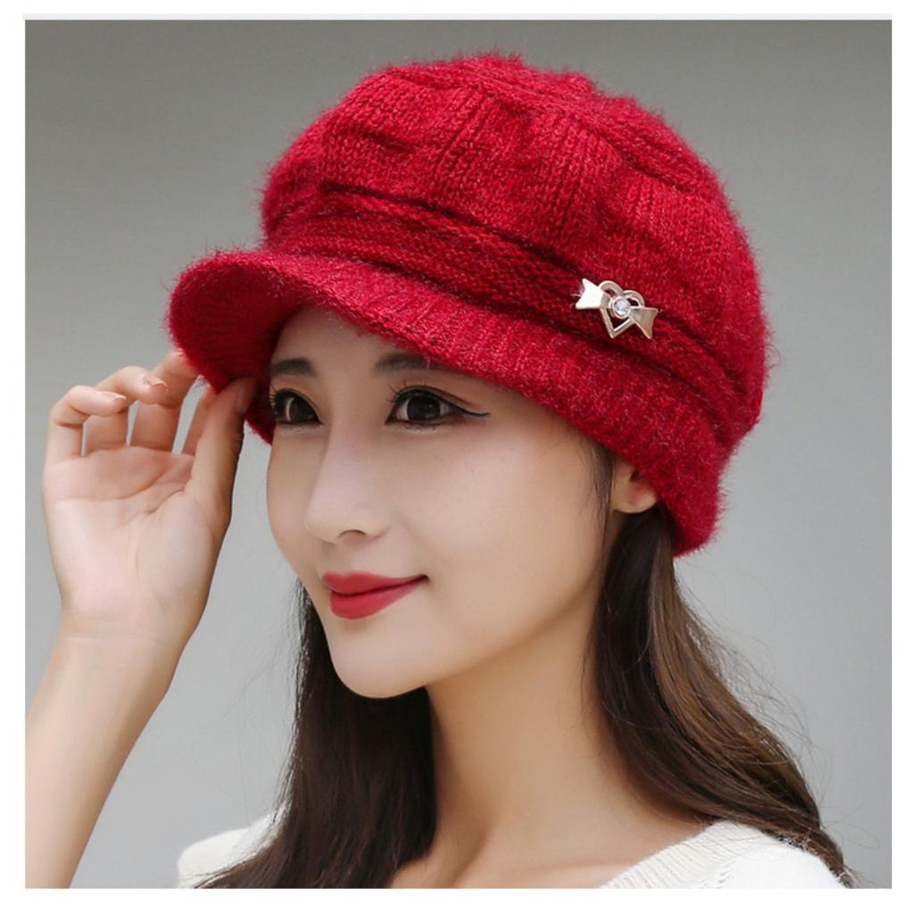 Velvet Hat, Thickened Hat, Knitted Hat, Knitted Hat, Warm Hat, Ladies' Hat, Beret