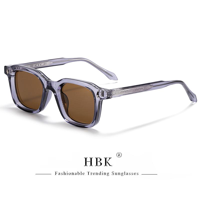 HBK Occhiali da Sole Quadrati Eleganti da Uomo Montatura alla Moda Aste con Punte Vintage Occhiali da Viaggio Business Party Regalo UV400