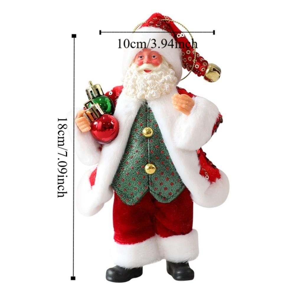 Standing Posture Santa Claus Figurine Cute Christmas Home Decorations  Office Decor