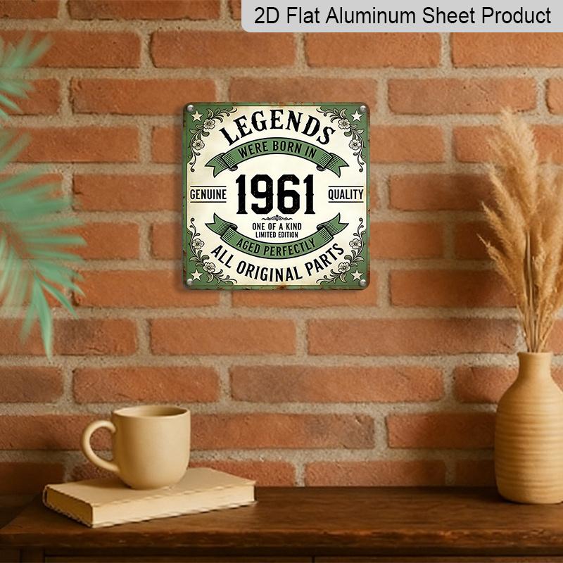 2D Flat - 1pc, Vintage Metal Panel, Outdoor Panel and Wall Decoration, 1961 Commemorative Plaque, Porch Entrance Decoration, Courtyard Fence