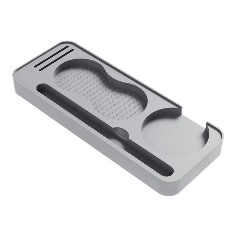 

Non Slip Silicone Coffee Tamper Pad With Storage Holder For Espresso Tools And Coffee Grounds Distributor сірий колір