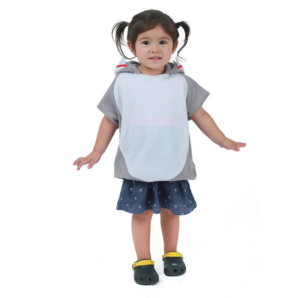 Funny Cosplay Gray Shark Hoodie Halloween Costume for Kids Christmas Carnival Fancy Dress Up Party Children Stage Show