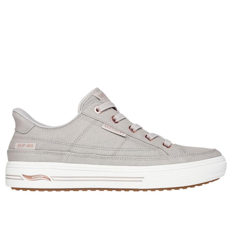Skechers Arch Fit Arcade - Ci vediamo lì Tela Comode Moda Trendy Casual Scarpe da Ginnastica Basse Scarpe da Ginnastica da Donna Beige 177197-TPE
