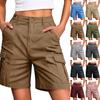 Hiking Shorts For Women Lightweight Elastic Waist Knee Length Cargo Shorts Golf Casual Summer Bermuda Shorts