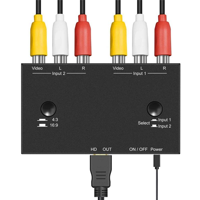 Highly Recommended.1080P 2RCA To HD Converter for HD Signal Product Connecting Av Signal
