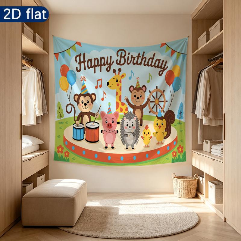 Party Backdrop Flat Banners Animals Circus Celebrations Wedding Enthusiasts Photo Background Decor Front Door Decor