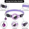 Pet Tracker Collar Set With Airtag Holder Anti-Lost GPS Locator Cats Striped Nylon Bell