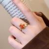 Exquisite Women's French Red Maple Leaf Zirconia Ring – Retro, Versatile, Niche Design