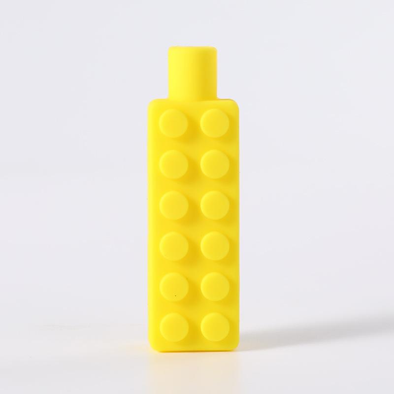 Baby Silikon Beißring: Regenbogen-Bausteine & Kauspielanhänger