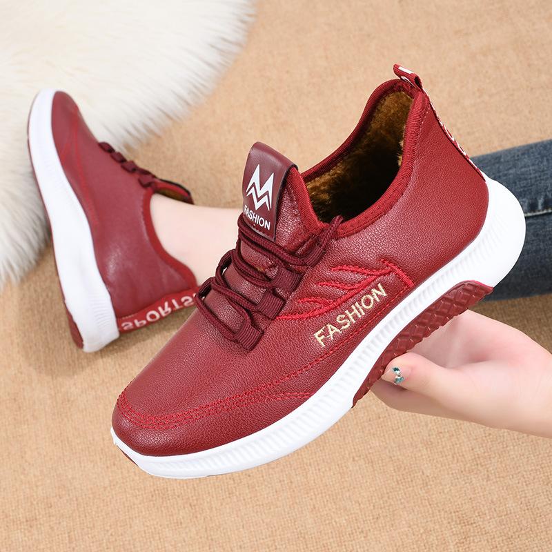 

Водонепроницаемая спортивная повседневная обувь, флисовая и утепленная хлопковая обувь, новые хлопковые ботинки для женщин 41 красный