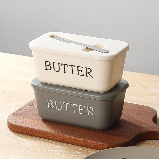 Yousheng Butter Container Box with Cutter Lid Sealed Cheese Storage Box Butter Dish Tableware Home Decor Gifts