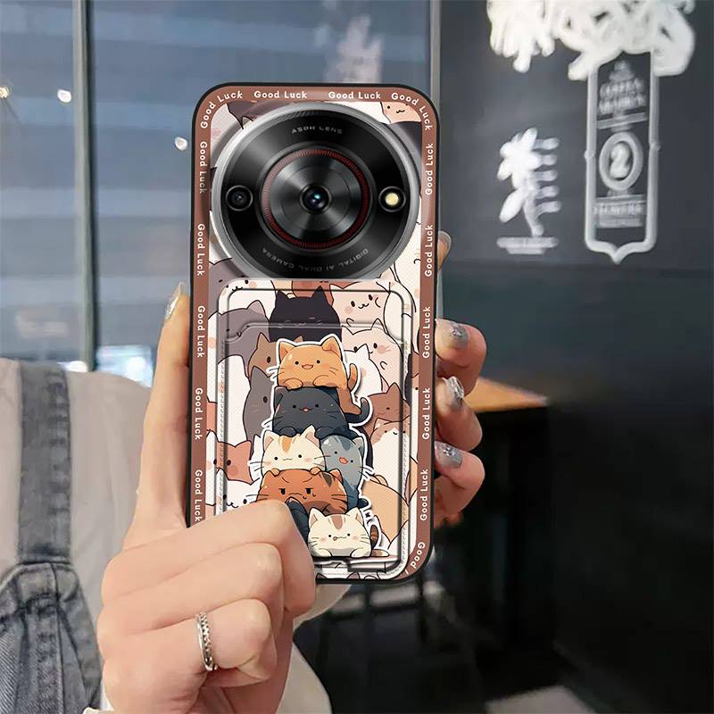 Card Slot Soft Case Phone Case For ZTE Blade A75 5G/Nubia Focus 5G/Calf 5G Waterproof Back Cover Durable Anti-knock TPU