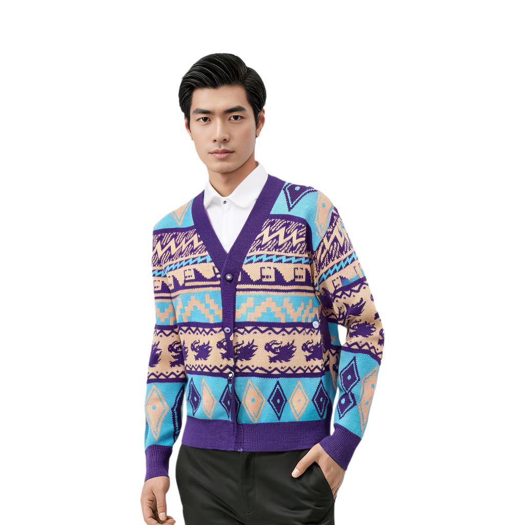 Li Ning Rijin Doujin Collection Knitwear Men's Ultraviolet AMBU021-3
