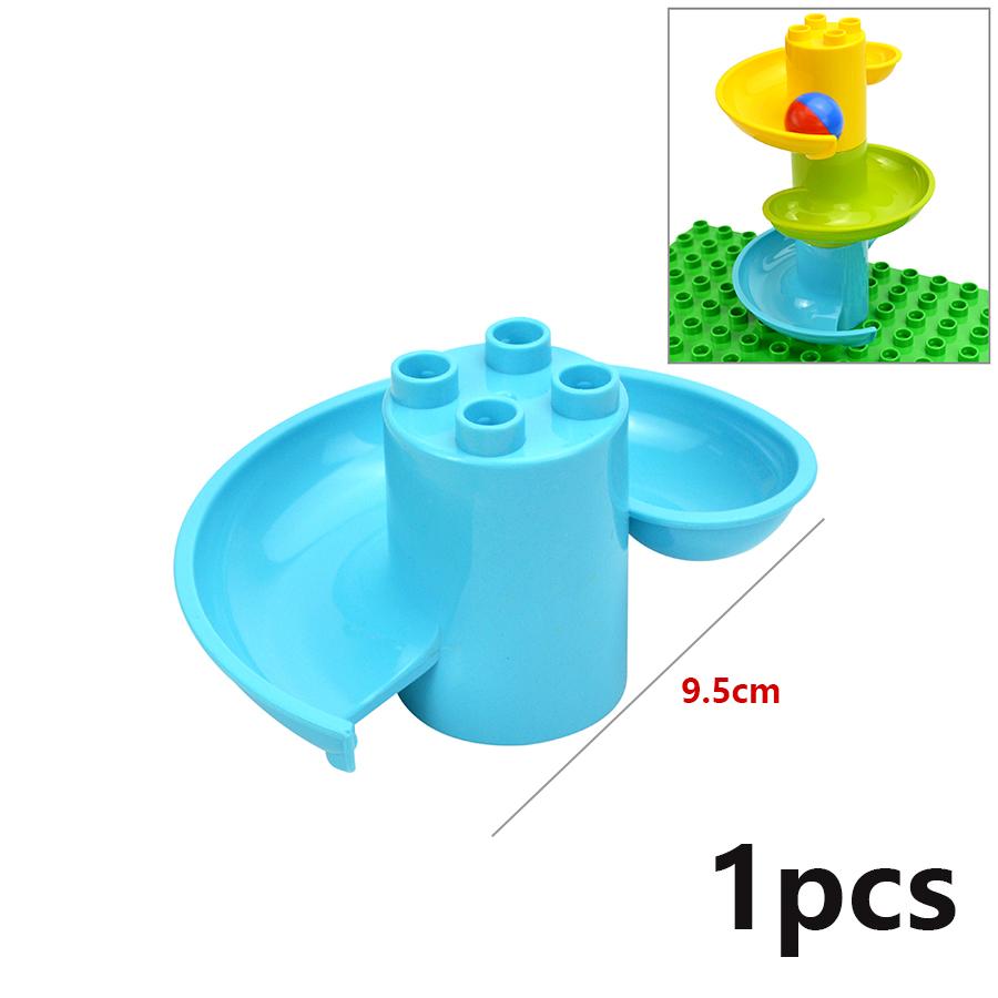 Große Bausteine Marmorrennen Rutschbahn Labyrinth Ball Trichter Dinosaurier Tier Große Partikel Ziegel Kompatibel Duploes Spielzeug