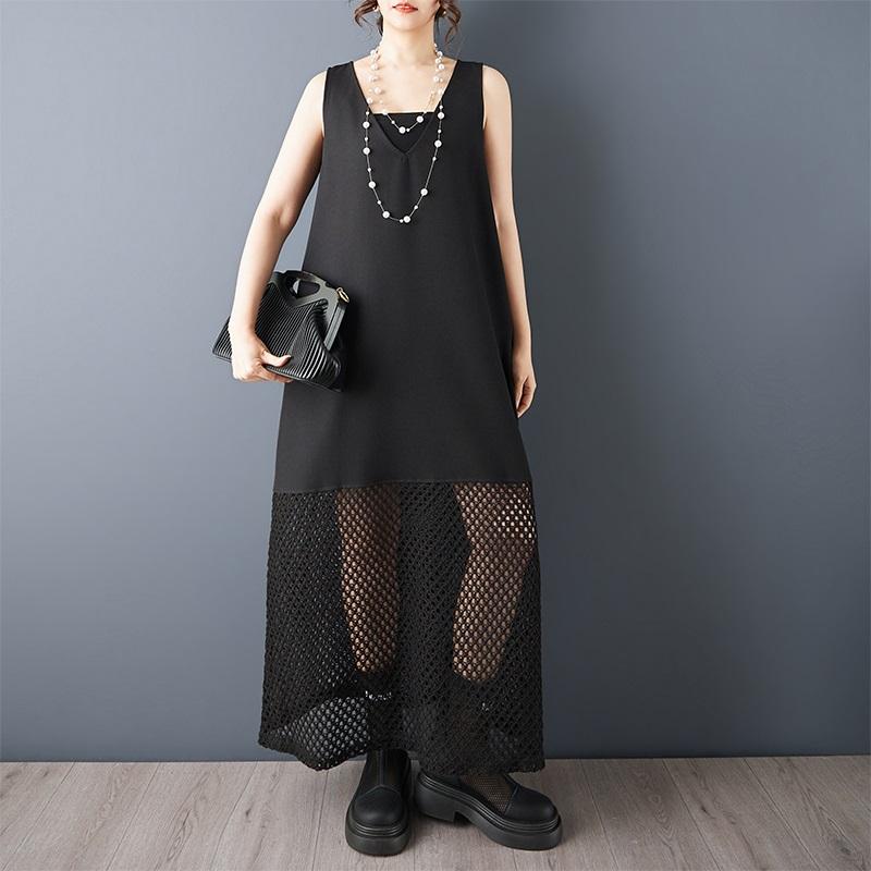 Sleeveless oversized Sexy black new in dresses for women casual loose long summer dress elegant clothing 2026