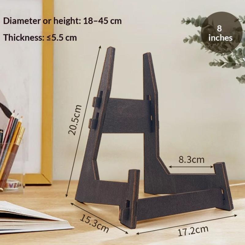 Brown Wooden Display Stand Desktop Display Stand Vintage Wooden Plate Stand Multi-Purpose Picture Display Holder For Home Decor
