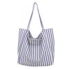 Sac en toile rayée grande capacité Sac fourre-tout pour femme