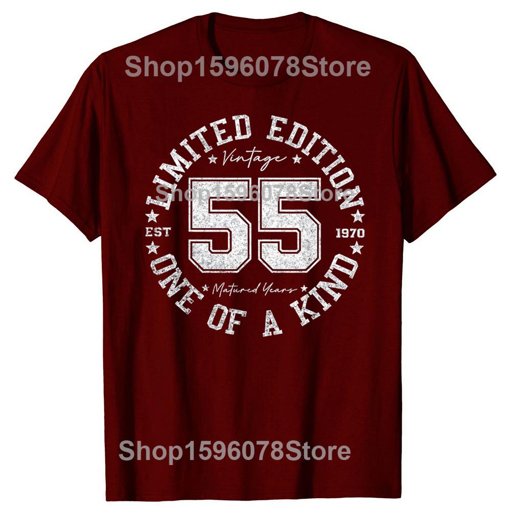 55th 55 Years Old Birthday Adult T Shirts Cotton Streetwear Short Sleeve Gifts Mens Clothing Casual Loose Oversized T Shirt