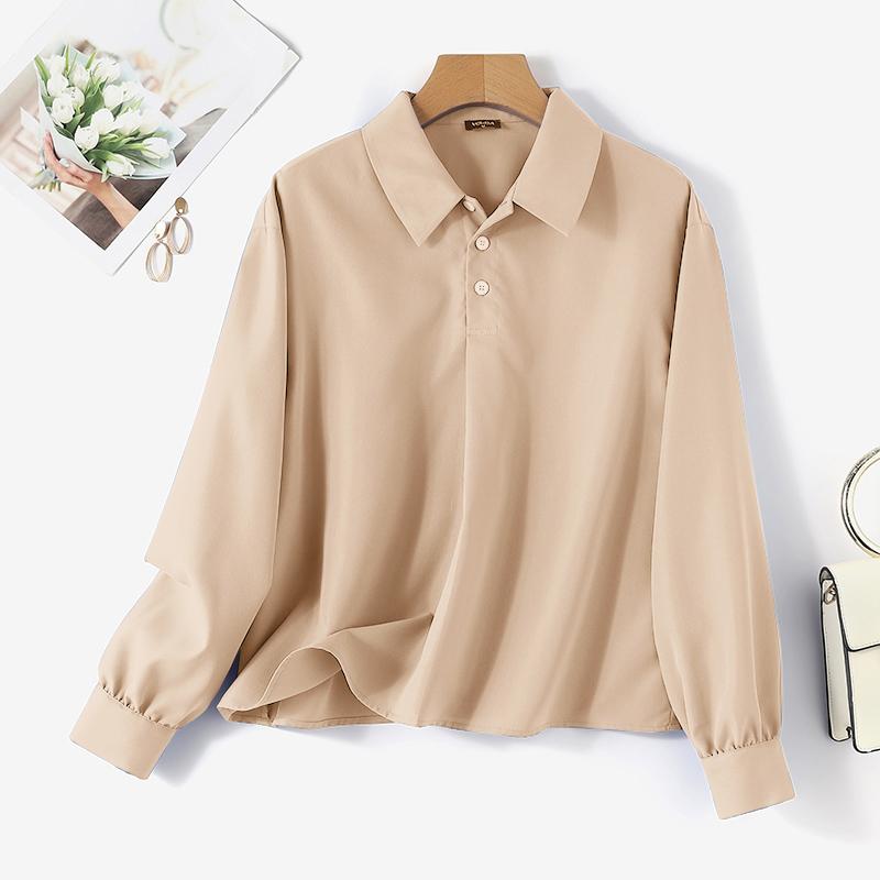 

VONDA весна-осень женские повседневные деловые свободные рубашки 3XL бежевый