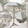 Boho Patio Umbrella Portable Tassel Lightweight for Beach
