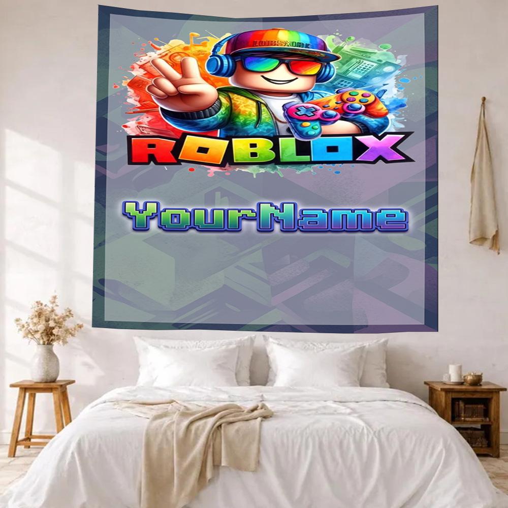 Roblox Custom Your Name Wall Decor Tapestry Art For Pet Memorial Birthdaywedding Party Backdrop Family Gift