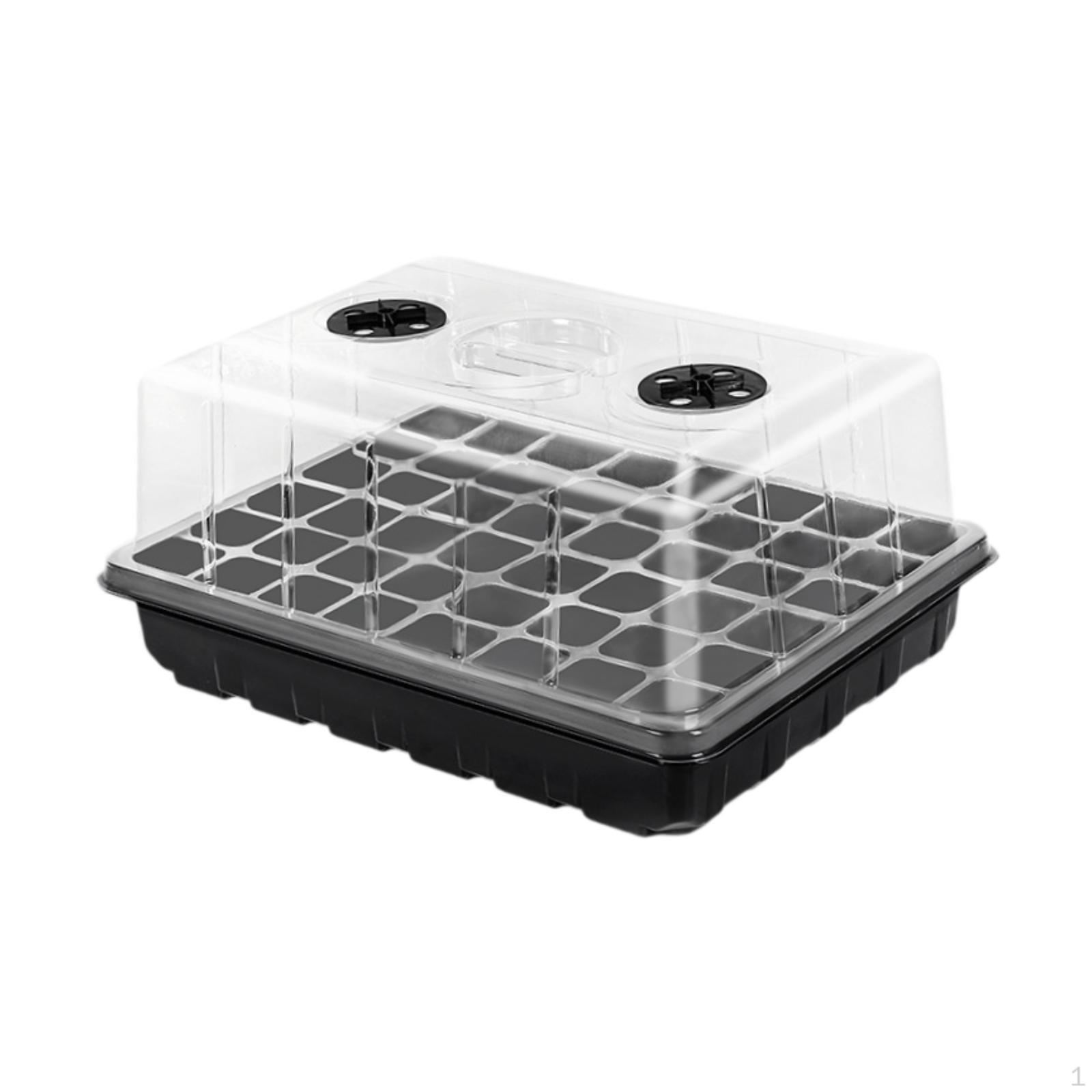 

Поддон для рассады семян, 48 отверстий, прочный, с крышкой и основанием, проращивание, проращивание чёрный