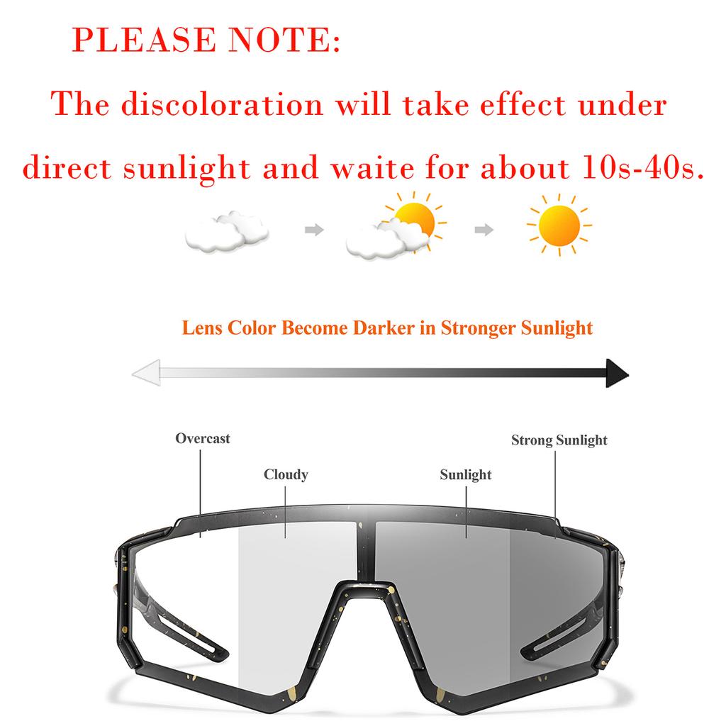 Fashion Photochromic Sunglasses Men Women Bicycle Mtb Bike Fishing Running Cycling Sports Goggles Comfortable Eyewear